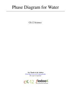 Phase Diagram for Water - CK