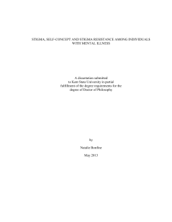 STIGMA, SELF-CONCEPT AND STIGMA RESISTANCE AMONG