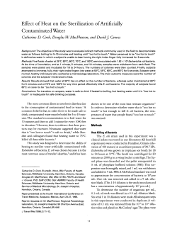Effect of Heat on the Sterilization of Artificially Contaminated Water