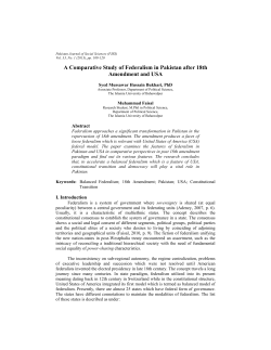 A Comparative Study of Federalism in Pakistan after 18th