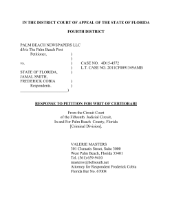 Attorney Valerie Masters` response to The Post`s appeal