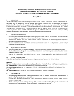 Enhancing gender-responsive national reconciliation processes