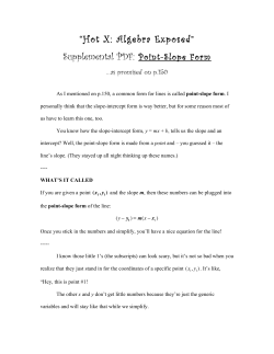 Point-Slope Form - Danica McKellar