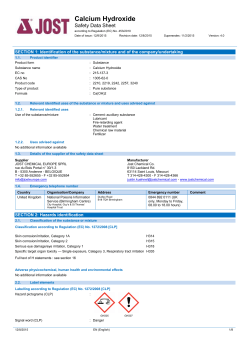 Calcium Hydroxide - Jost Chemical Co.