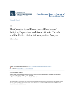 The Constitutional Protection of Freedom of Religion, Expression