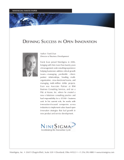 DEFINING sUccEss IN OPEN INNOVATION