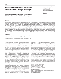Self-Ambivalence and Resistance to Subtle Self