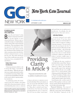 Providing Clarity In Article 9