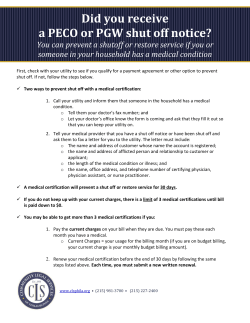 Did you receive a PECO or PGW shut off notice?