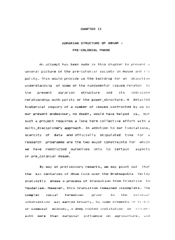CHAPTER II ASRARIAN STRUCTURE OF ASSAM : PRE