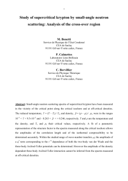 Study of supercritical krypton by small-angle neutron - IPhT