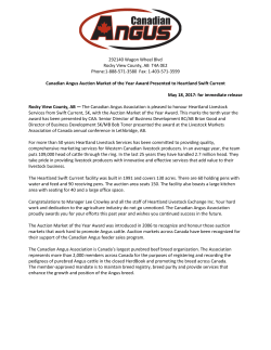 Canadian Angus Auction Market of the Year Award Presented to