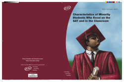 Characteristics of Minority Students Who Excel on the SAT and in