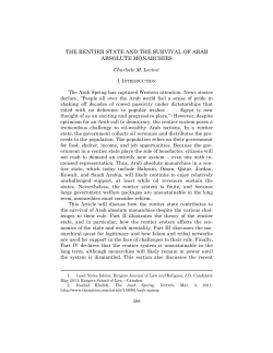 the rentier state and the survival of arab absolute monarchies