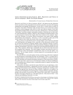 Review of Repertoires and Choices in African