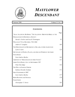 The Descendants of Richmond A. Hillard, A John Alden Line