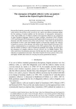 The emergence of English reflexive verbs