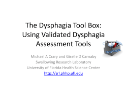 1533 The Dysphagia Toolbox Validated Assessment Tools