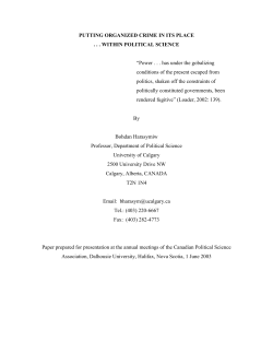 Putting Organized Crime in its Place...Within Political Science
