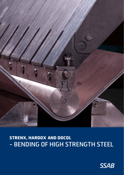 - BENDING OF HIGH STRENGTH STEEL