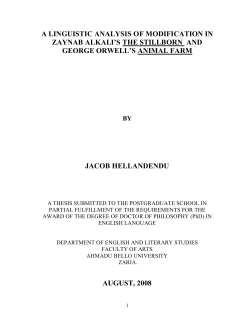 a linguistic analysis of modification in zaynab alkali`s the stillborn