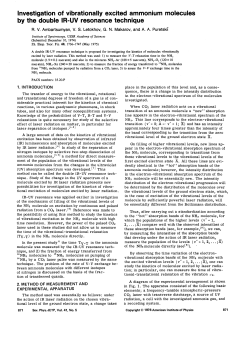 Investigation of vibrationally excited ammonium molecules by the