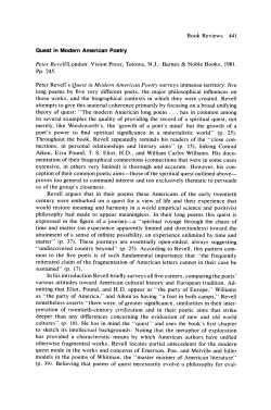 Quest in Modern American Poetry