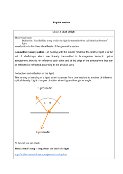 Model A shaft of light Theoretical basis: Definition: Parallel line