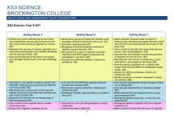 KS3 SCIENCE BROCKINGTON COLLEGE