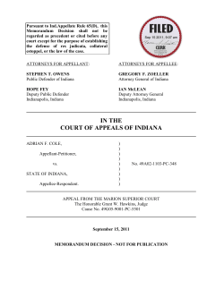 Adrian F. Cole v. State of Indiana