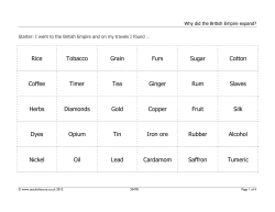 Rice Tobacco Grain Furs Sugar Cotton Coffee Timer Tea Ginger