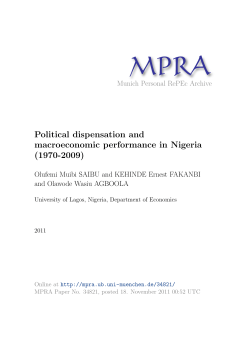 Political dispensation and macroeconomic performance in Nigeria