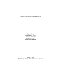 The Democratic Peace after the Cold War