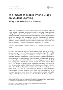 The Impact of Mobile Phone Usage on Student Learning