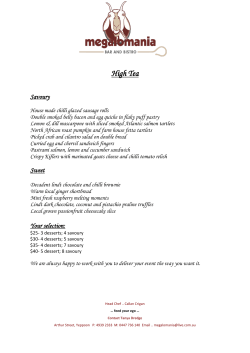 High Tea - Megalomania Bar and Bistro