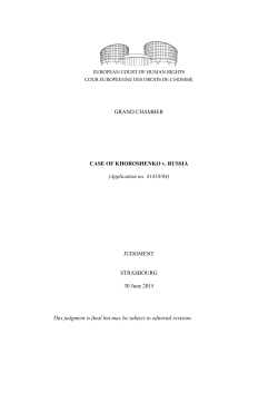 GRAND CHAMBER CASE OF KHOROSHENKO v. RUSSIA