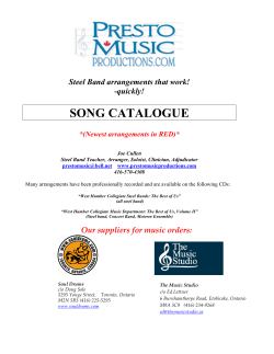 Presto-Song Title Catalogue PDF