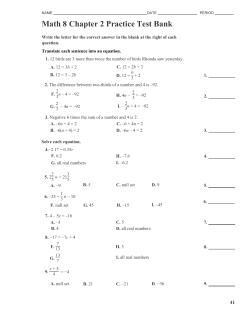 Math 8 Chapter 2 Practice Test Bank