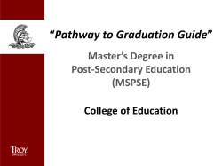 College of Education Master`s Degree in Postsecondary Education