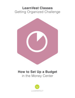 Getting Organized Challenge LearnVest Classes How to Set Up a