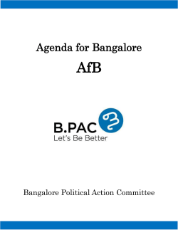 Agenda for Bangalore