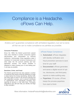 Compliance is a Headache. oFlows Can Help.