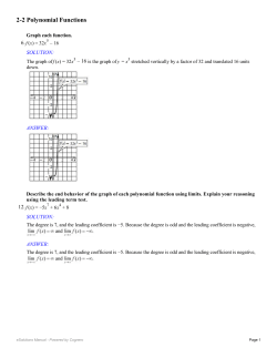 2-2 Polynomial Functions