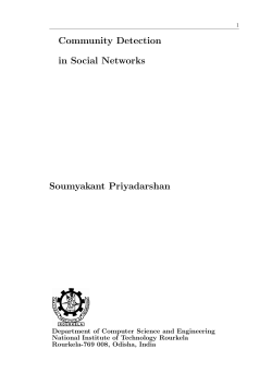 Community Detection in Social Networks Soumyakant