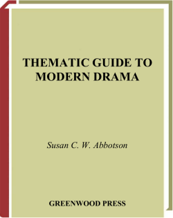 Thematic Guide to Modern Drama (Thematic Guides to Literature)