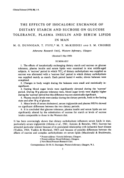 The Effects of Isocaloric Exchange of Dietary Starch and Sucrose on
