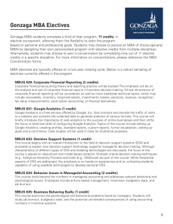 Gonzaga MBA Electives