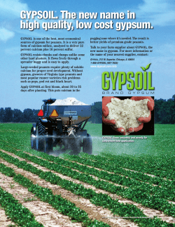 GYPSOIL. The new name in high quality, low cost gypsum.