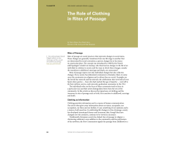 The Role of Clothing in Rites of Passage