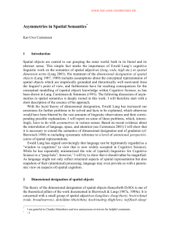 Asymmetries in Spatial Semantics - Kai